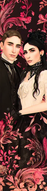 Free vampire bookmark featuring swirling designs around a vampire